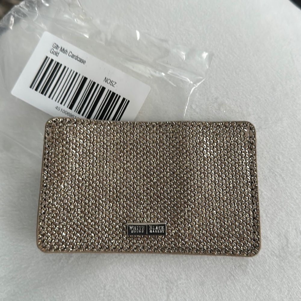 WHBM Glitter Mesh Credit Card Case